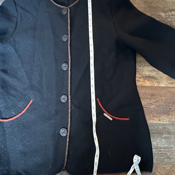 VTG Geiger Austria Boiled Wool Button Down Cardigan Sweater Jacket size 40 c24 - Picture 5 of 7